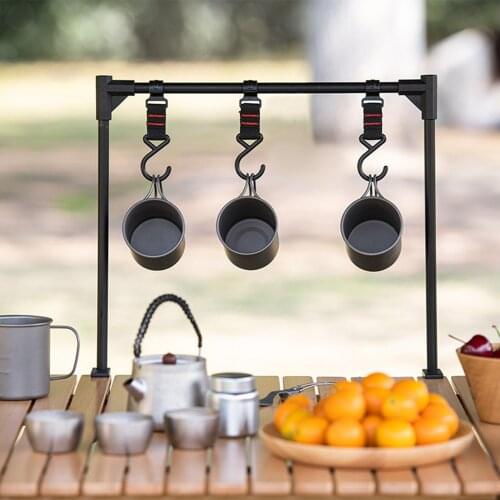 Outdoor Storage Stand Picnic Holder Desktop Storage Rack Picnic Barbecue Tableware Rack Accessory Rack Detachable Bracket