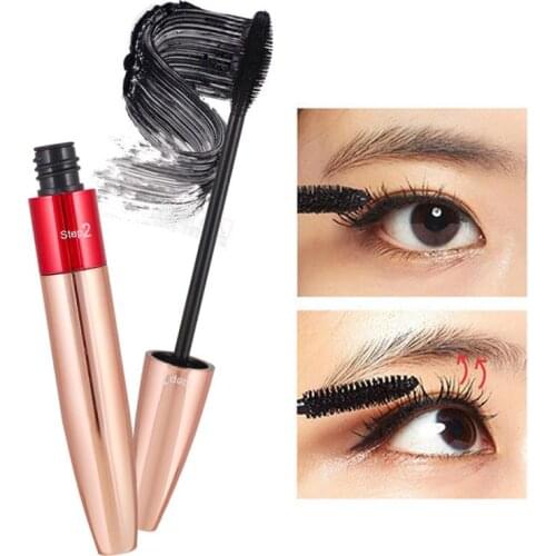 Thick Mascara 4D Silk Fiber Makeup Smudgeproof Waterproof Lasting Natural Thick Curling Eye Lash 2 In 1 Mascara Makeup TSLM2
