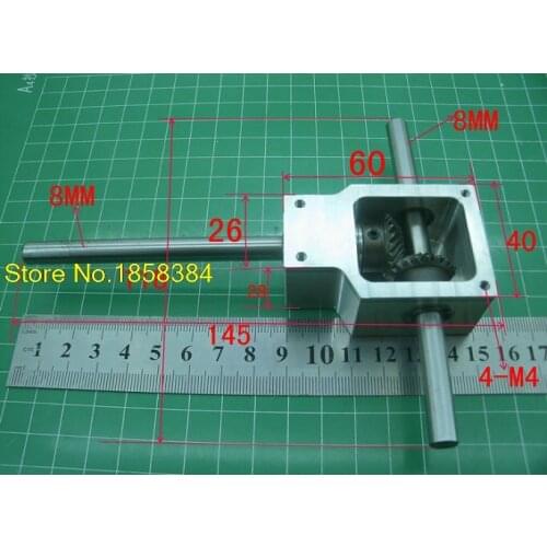 90 degree reversing angle for spiral bevel gear box Small reduction ratio 1:1 --Shaft D: 8MM