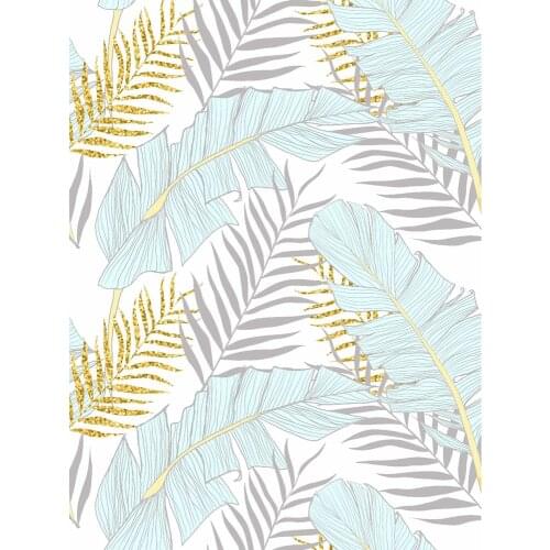 Vinyl Modern Floral Leaves Peel And Stick Wallpaper Self-Adhesive Removable Wall Decor for Bedroom Walls Doors Stairs Cabinets