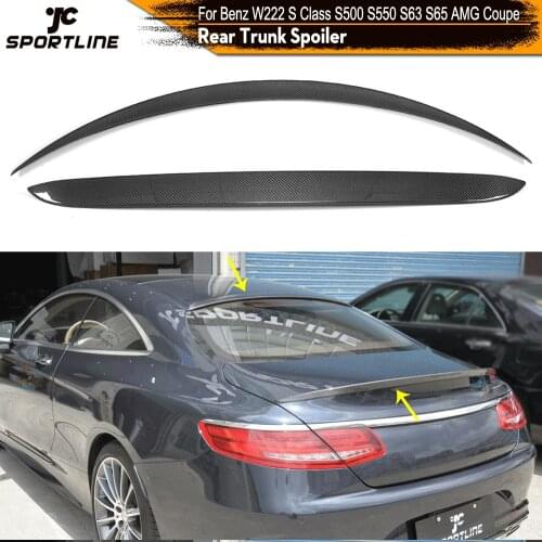 Carbon Fiber Rear Spoiler For Mercedes-Benz W222 S Class S500 S550 S63 S65 AMG Coupe 2014 - 2018 Rear Trunk Roof Spoiler Wing