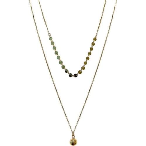 POTCET Korea 2021 Fashion Trend New Womens Double Round Neck Strands Pendant Geometric Trend Retro 2021 Jewelry Free Shipping