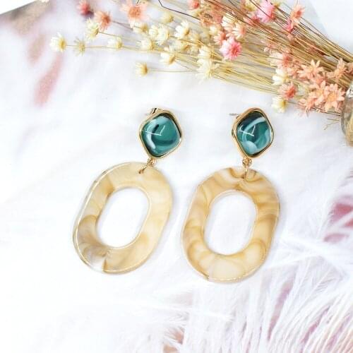 Earrings For Women Acrylic Boho 2020 Acetate Geometric Dangle Drop Earrings Fashion Big Bohemian Accessories