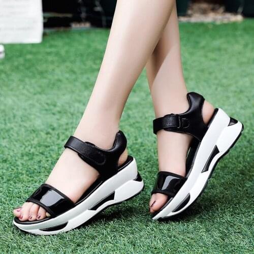 Fashion Women Summer Sandals Wedges Thick Bottom Platform Sandals Ladies Walking Shoes zapatillas mujer sandalias 2019 XKD4281