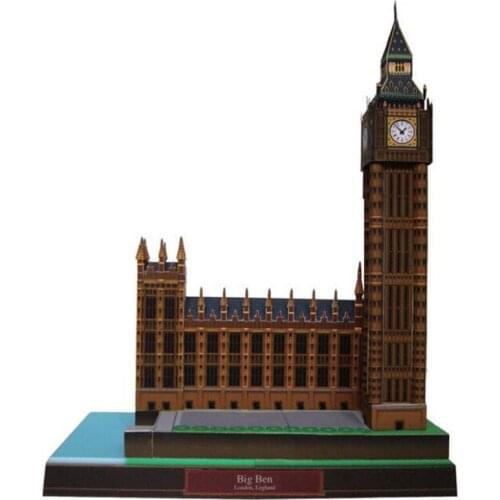 Famous Buildings UK Big Ben 3D Paper Model Handmade DIY Toy