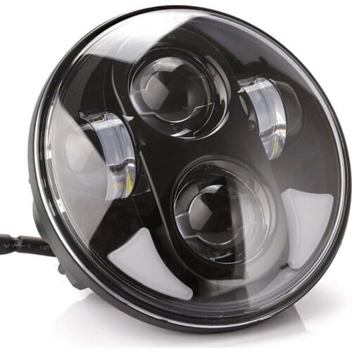 5.75" 5 3/4 LED lamp Motorcycle Headlight Black Projector DRL Bulb For Sportster Iron 883 Dyna