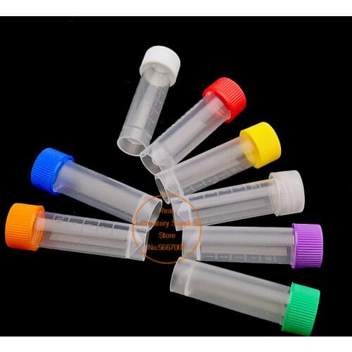 5ml 50pcs 100pcs 200pcs 300pcs 500pcs Cryovial Plastic Test Tubes Cryo Vial Freezing Tube Cold Storage Tube with gasket