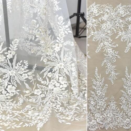 Watergrass champagne gold embroidery accessories wedding dress high-grade DIY embroidery lace fabric