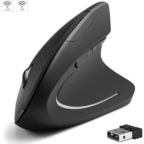 USB Wireless Vertical Gaming Mouse, Ergonomic Desktop/Laptop Health Vertical Mouse 1000/1600 DPI for Game, Office, Home
