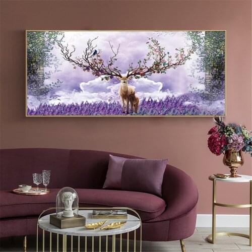 Large Diamond Painting 5D DIY Flowers Elk Picture of Rhinestones Diamond Embroidery Diamond Mosaic Cross Stitch Gift A1748