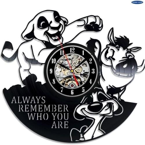 Large wall clock The Lion King Simba Vinyl Record Wall Clock duvar saati reloj- Decorate your home with Modern Large