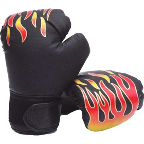 Kid Children Boxing Gloves Professional Flame Mesh Breathable PU Leather Flame Gloves Sanda Boxing Training Sandbag Hand Gloves