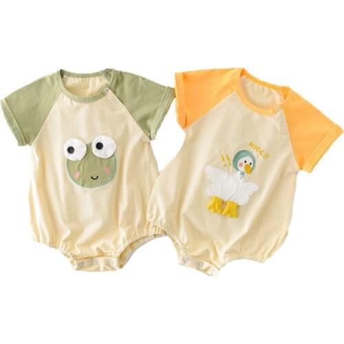 Frog Duck Short Sleeve Bebe Romper Cotton Outfits Baby Bodysuit Twin Outfit Boy Girl Toddler Boy Bodysuit for Newborns From 0