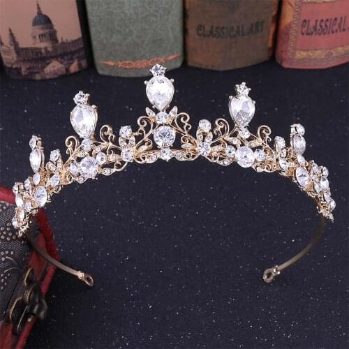 White Pink Blue Gold Red Crystal diadema Jewelry Tiaras and Crowns Bridal Bride Noiva Wedding Hair accesorios mujer corona