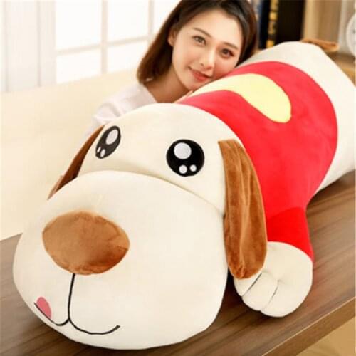 Fancytrader Giant Cuddly Stuffed Dogs Pillow Doll Big Plush Weared Shirt Dog Animals Toys for Children Gifts