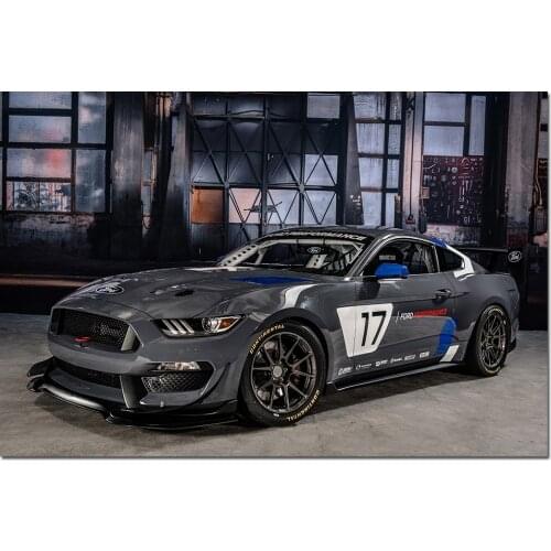 2016 Ford Mustang GT4 Muscle Car Pictures Wall Art Posters Canvas Painting Art Print for Living Room Decor