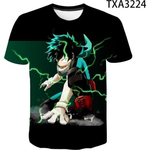 My Hero Academia Mens T-shirts Midoriya Izuku 3D Printed Tshirt School College Style Boku no Hero Academia tshirt anime Tops