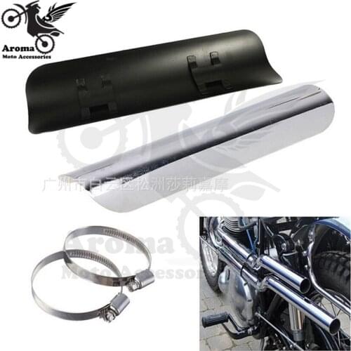 Retro Chrome triumph motorbike Exhaust Muffler Pipe Heat Shield Custom pipe Cover Heel For Harley moto Motorcycle exhaust guard