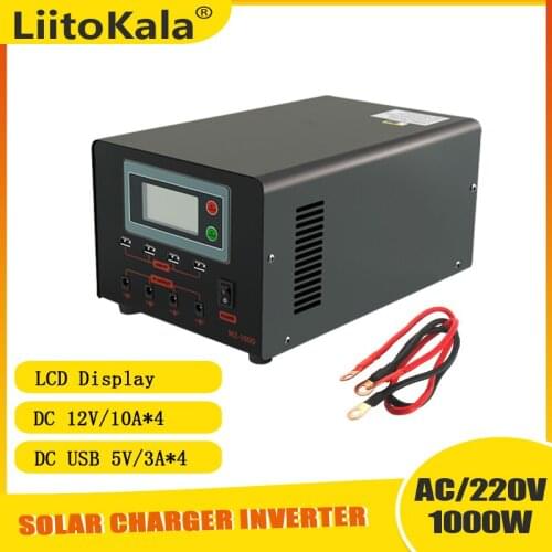 LiitoKala Pure Sine Wave Inverter DC 12V LiFePO4 battery To AC 220V 1000W Voltage Transformer Power Converter Solar Inverter