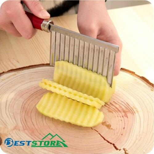 Potato Cucumber Carrot Waves Cutting Slicer Kitchen Cooking Tool Stainless Steel Vegetable Fruit Wavy Cutter