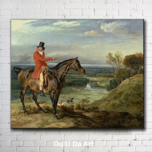 Classical court figure earl horse wild scenery oil painting canvas printing printed on canvas home wall art decoration picture