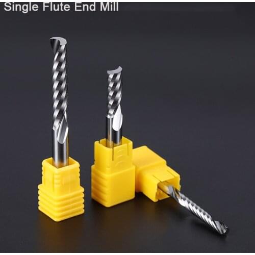 2pc 3.175mm 4 6 8mm Single Flute End Mill CNC Spiral Cutter Tungsten Carbide Tools Milling Cutter for Acrylic Stainless Steel 5A