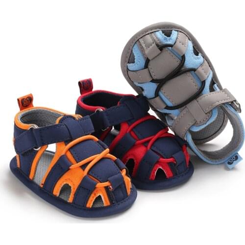 0-18M Color Patchwork Fashion Soft PU Leather Cloth Baby Sandals Girls Boys Newborn Toddler Buckle Strap Sandals for Prewalker