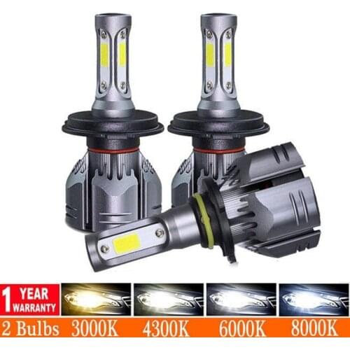 Muxall H4 LED H7 H11 Car Headlight 3000K 4300K 6500K 8000K H1 880 H3 9005 9006 Bulb Auto Fog Light 12000LM LED Turb Headlamp 12V