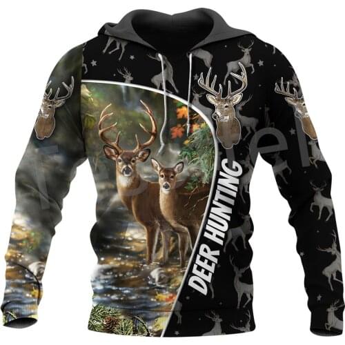 Tessffel Deer Hunter Animal Hunting Camo Tattoo Streetwear 3DPrint Men/Women Harajuku Pullover Autumn Long Sleeve Zip Hoodies 13