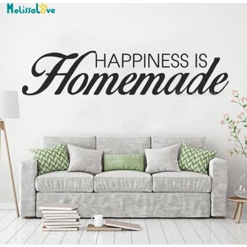 Happiness IS Homemade heart family Quote Decal Home Sticker Decor Removable Vinyl Wall Sticker Housewarming gifts BB092
