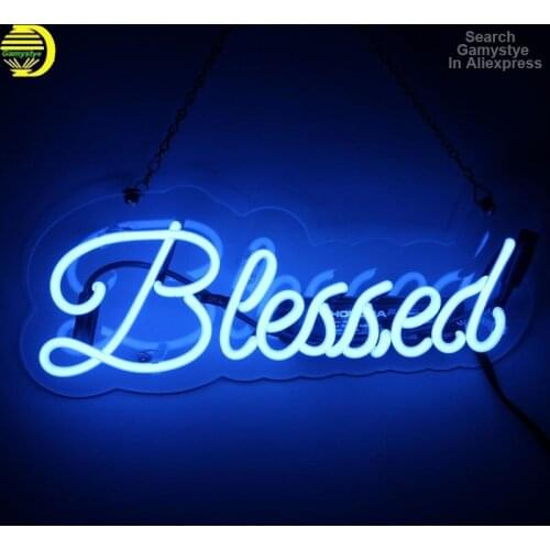 Neon Sign Light 10 Kv For Blessed Sign Neon Acrylic Room Decor Aesthetic Neon Light Wall Lamp Pub Neon Light Wall Inside Vintage