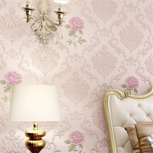 Beibehang Non - woven 3D precision pressure Continental Wallpaper warm bedroom living room TV back over the King Shop wall