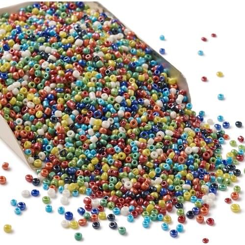 2mm 3mm 4mm Opaque Color Lustered Round Glass Seed Beads Lustered Pony Loose Beads for Jewelry Making