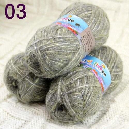 Batch 3 ballsx 50g new mohair cotton shawl sweater hat hand knitted crochet yarn Grey 822-02-3