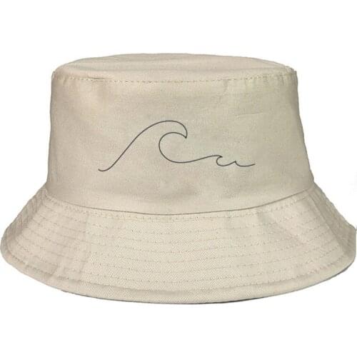 Bucket Hat Wave Line Fashion Floppy Simple Casual Streetwear Summer Visor Fisherman Bob Hat Girl Boy Headwear Folding Hat