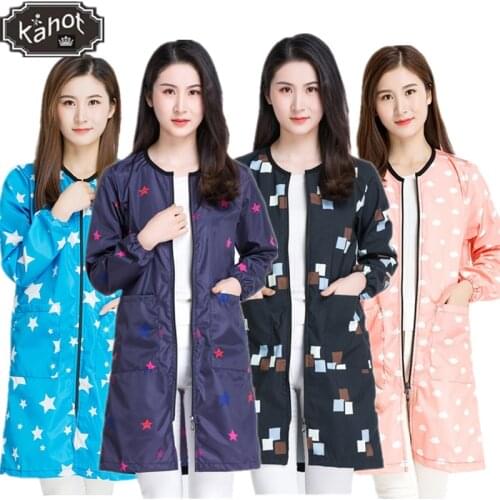 Hair Salon Professional Gown Hairdressing Long Sleeve Work Clothes Pet Grooming Haircut Work Clothes Barber Shop Assistant Apron