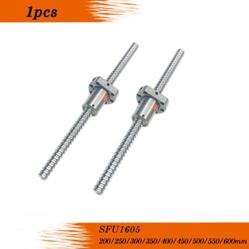SFU1605 200 250 300 350 400 450 500 550 600 650 mm C7 ball screw with 1605 flange single ball nut BK/BF12 end machined