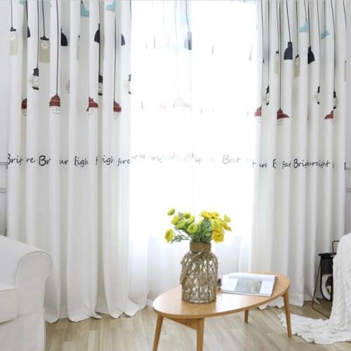 Cartoon Tree Printed Curtains for Bedroom Children Sheer Tulle Curtains Fabric for Window Living Room Tulle Drapes Decoration