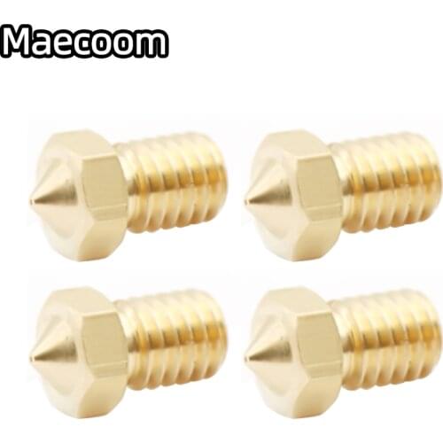 10/22pcs V5 V6 E3D Nozzle 0.2 0.3 0.4 0.5 0.6 0.8 1.0mm 3D Printer Part M6 Thread All Metal Brass Nozzle For 1.75mm Filament