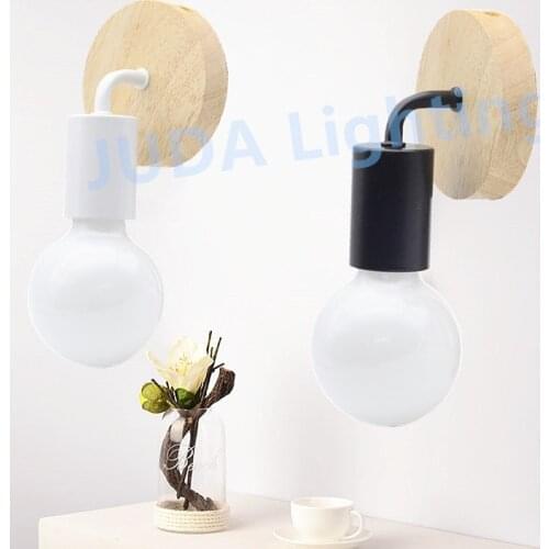 Indoor light night light wood base with E27 socket lamp holder for vintage retro led wall lamp hotel decorative lamp mirror lamp