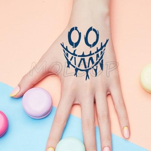 Juice Tattoo Sticker Smile Face Cute Body Makeup Waterproof Temporary Fake Tatoo for Women Men Lasting To 5 -15 Days