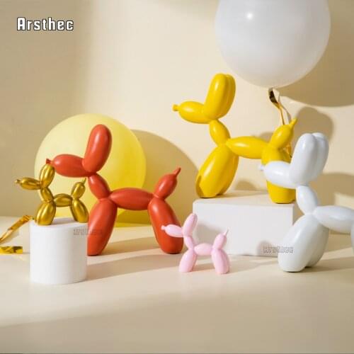 Arsthec Statue Balloon Dog Craft Kawaii Room Decor Resin Figurines Sculpture For Interior Home Decoration Accessories Ornament
