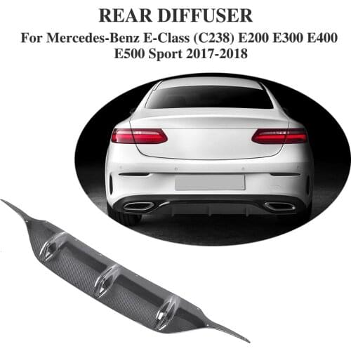 Rear Diffuser Lip Carbon Fiber Bumper Protector for Mercedes-Benz E Class C238 E200 E400 E43 AMG 17-18 Fit Sport Bumper only