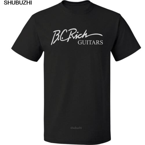 BC RICH GUITARS Black T-Shirt Free Shipping 100% Cotton S-5XL 100% Cotton Short Sleeve Summer T Shirt shubuzhi Fashion sbz8223
