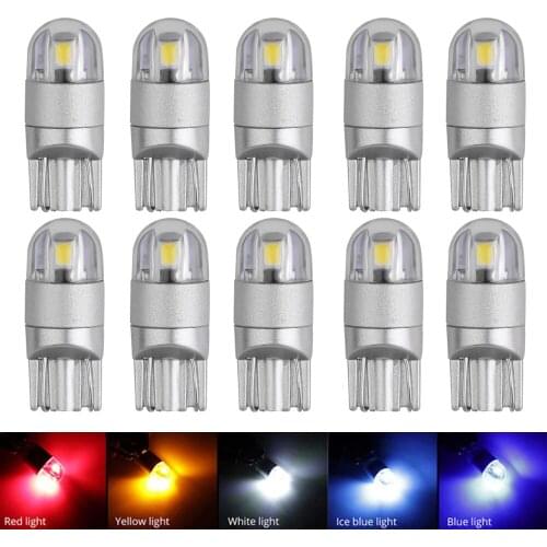 10pcs T10 W5W 194 LED 3030SMD Car Light Bulbs Auto Lamp Car Door Light Turn Reading Lights Ice Blue White Red Yellow 12v