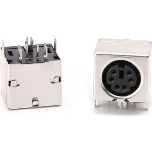 10pcs Mini 6-pin Din Socket Connectors PS-2 Female Plug PCB Solder Connector PC Mouse L4MF