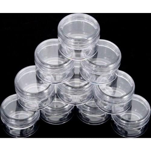 10pc Mini Refillable Bottles Cosmetic Empty Jar Acrylic Pot Eyeshadow Acrylic Makeup Bottle Jar Face Cream Box Container Storage