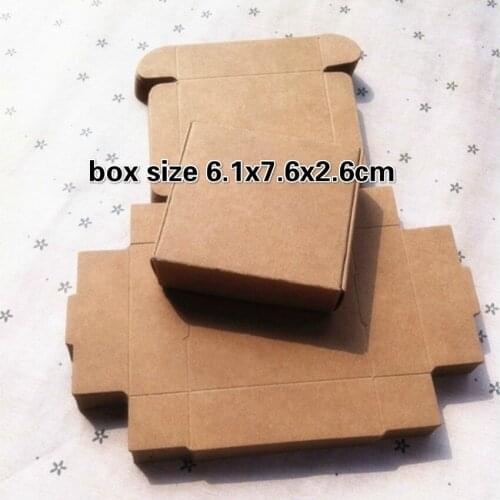2018 50pcs 6.1x7.6x2.6cm Kraft Paper Box Wedding Gift Packaging For Candy Jewelry Handmade Soap Bakery Cake Cookie Chocolate