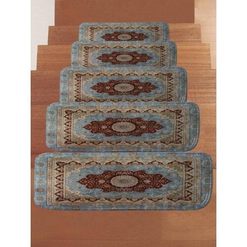 5 Pcs/set European Rustic Room Stair Mat Self Adhesive Non Slip Mats Corridor Carpet Step Mat Modern Rugs Home Decoration