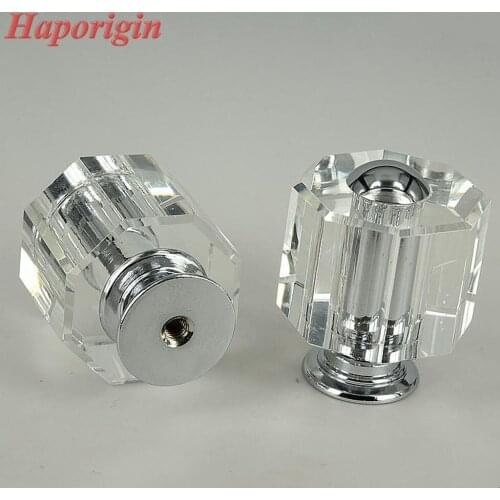 5pcs K9 30mm Clear Crystal Cabinet Drawer Knob Furniture Handles Glass Wardrobe Pulls Cupboard Hardware Dresser Shoes Box Knobs